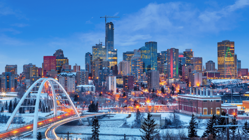 View of Edmonton city centre Sky line